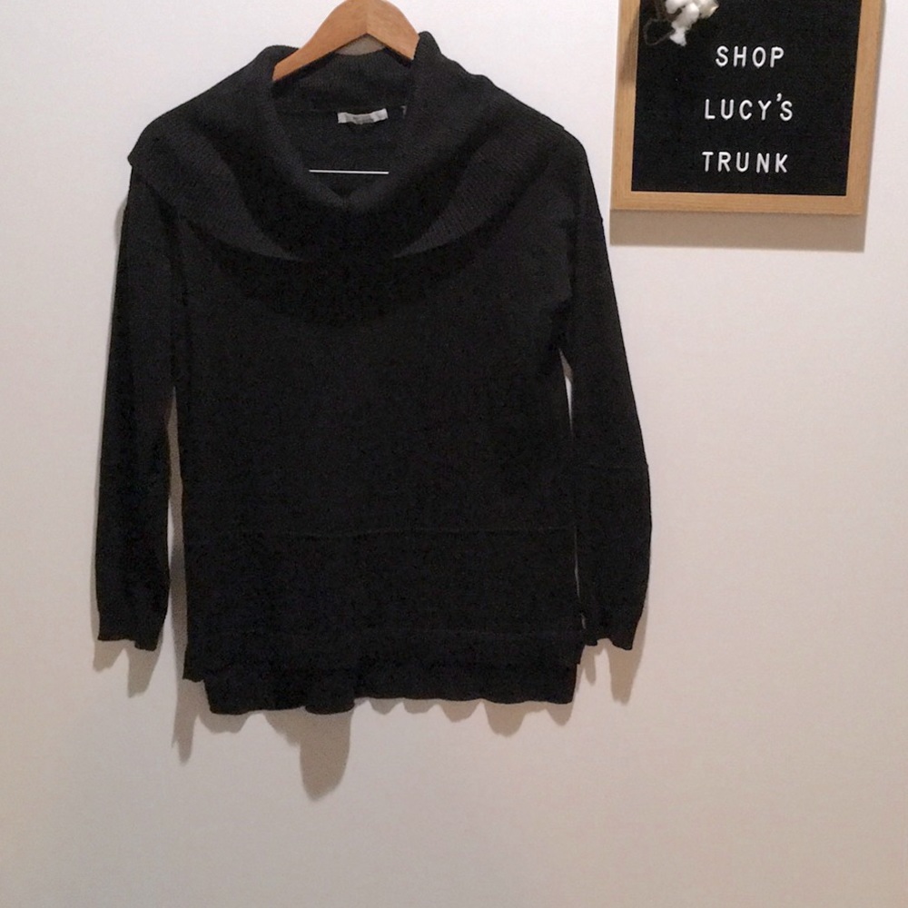 89th & Madison Black Cowl Neck Sweater Size S